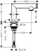 Standventil mit einer klaren, funktionalen Form und Anschlüssen, hergestellt von AXOR. Das Design ist für den Einsatz in modernen Badezimmern konzipiert.